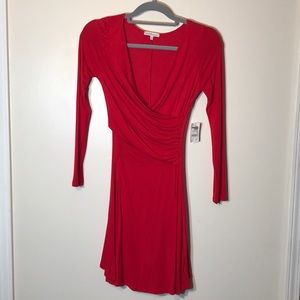 Charlotte Russe red long sleeve skater dress